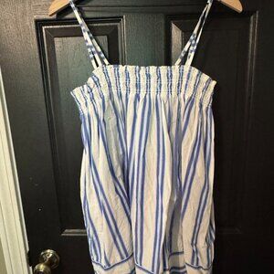 NWOT Free People Thin Strap Stretch Chest Top Blue White Striped Small